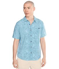 할리 맨즈 탑스 셔츠 Hurley Newport Stretch Short Sleeve Worker Blue 블루