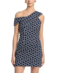 ミリー レディース トップス ワンピース ミニ レース MILLY Leah Lace Mini Dress Navywhite ホワイトのサムネイル