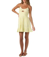 オニール レディース トップス ワンピース ミニ ノースリーブ 刺繍 ONeill Adelaide Schiffli Embroidered Sleeveless Mini Dress Citronのサムネイル