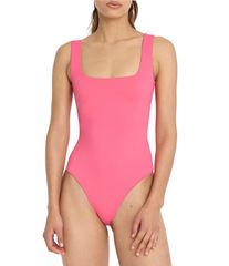 좋은 아메리칸 여성 탑스 셔츠 바디 슈트 Good American Sculpting Square Neck Modern Tank Bodysuit Strawberry