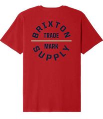 브릭스톤 맨즈 탑스 셔츠 로고 그래픽 Brixton Oath Logo Short Sleeve Graphic TShirt Fuji RedDark NavySand 네이
