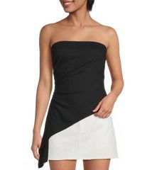 잠비니 레이디스 탑스 셔츠 비대칭 스트랩리스 블라우스 니트 Gianni Bini Camille Strapless Asymmetrical Knit Blouse