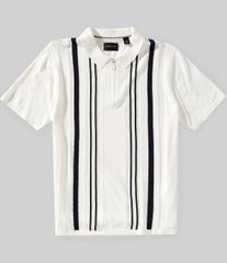 페리 엘리스 맨즈 아우터 니트 스웨터 폴로 셔츠 Perry Ellistripe QuarterZip Short Sleeve Polo Sweater Bright White 하와