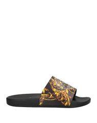 新品 本物 正規品 Versace メンズ サンダル バロッコ サンフラワー 金