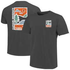 이미지 원 맨즈 탑스 T셔츠 미니 그래픽 IMAGE ONE Mens Graphite Clemson Tigers Comfort Colors Minimal Vista D