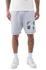 トゥルーレリジョン メンズ ボトムス ハーフパンツ・ショーツ ショートパンツ フリース True Religion Buddha Face Big T Fleece Drawstring Shortsのサムネイル