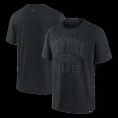 ファナティクス メンズ トップス Tシャツ Mens Fanatics Black New York Giants Black Out HeavyweightShirt Black ブラック
