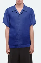 ヘルムート ラング メンズ トップス シャツ リネン Helmut Lang Relaxed Linen Camp Shirt Cobalt コバルトのサムネイル