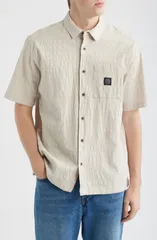 リップカール メンズ トップス シャツ コットン Rip Curl Premium Surf Check Short Sleeve Cotton Seersucker ButtonUp Shirt Bのサムネイル
