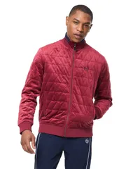 セルジオタッキーニ メンズ アウター ジャケット・ブルゾン キルティング Sergio Tacchini Redi Quilted Velour Bomber Jacket Rhubarbのサムネイル