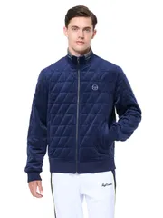 セルジオタッキーニ メンズ アウター ジャケット・ブルゾン キルティング Sergio Tacchini Redi Quilted Velour Bomber Jacket Maritime Blueのサムネイル