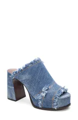 アッシュ レディース シューズ ヒール プラットフォーム サンダル デニム Ash Maui Denim Platform Slide Sandal Blue ブルーのサムネイル
