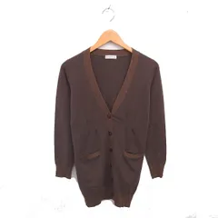 バーニーズニューヨーク BARNEYS NEW YORK カーディガン ニット ひざ丈 ラメ ウール カシミヤ混 長袖 茶 ブラウン /TTのサムネイル