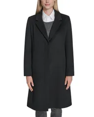 コールハーン レディース アウター コート Cole Haan Single Breasted Notch Collar Coat Black ブラックのサムネイル