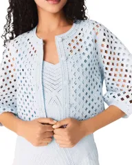 マージュ レディース アウター カーディガン Maje Rhinestone Crochet Cardigan Blue Sky ブルーのサムネイル