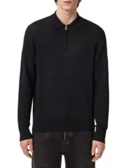 オールセインツ レディース アウター ニット・セーター ハーフジップ ポロシャツ ALLSAINTS Albany Quarter Zipolo Sweater Cinder Black ブラックのサムネイル
