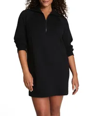 スパンク レディース トップス ワンピース ハーフジップ SPANX AirEssentials Half Zip Dress Very Black ブラックのサムネイル