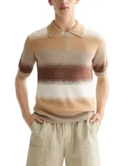 スコッチアンドソーダ メンズ トップス ポロシャツ ニット Scotch Soda Knittedegrade Polo Shirt Plaza Taupe トープのサムネイル