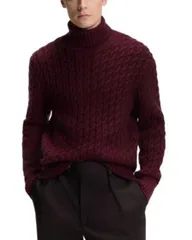 ボス メンズ アウター ニット・セーター BOSS x Beckham Herrero Sweater Dark Red レッドのサムネイル