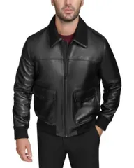 コールハーン メンズ アウター ジャケット・ブルゾン レザー Cole Haan Luxe Leather Jacket Black ブラックのサムネイル