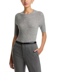 ファビアナ フィリッピ レディース アウター ニット・セーター リブ ウール セーター Fabiana Filippi Platinum Wool Blend Ribbed Elbow Sleeveのサムネイル