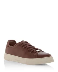 フェラガモ メンズ シューズ スニーカー レザー Ferragamo Mens Bruce Leather Low Top Sneakers Midbrownのサムネイル