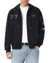 オールセインツ メンズ アウター ジャケット・ブルゾン フルジップ フーデッドジャケット ALLSAINTS Apex Zip Throughooded Jacket Jet Black ブラックのサムネイル
