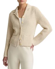 ヴィンス レディース アウター カーディガン Vince Flapocket Collared Cardigan Ecru エクリュのサムネイル