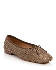 맨서 가브리엘 여성 신발 펌프 Mansur Gavriel Womens Woven Square Toe Ballerina Flats Anise