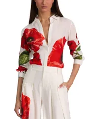 アリスアンドオリビア レディース トップス シャツ シルク Alice and Olivia Willa Silk Top Summer Poppyのサムネイル