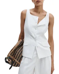 ラグアンドボーン レディース アウター ベスト rag bone Lola Button Front Vest White ホワイトのサムネイル