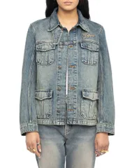 ザディグ エ ヴォルテール レディース アウター ジャケット・ブルゾン デニム Zadig Voltaire Lienna Denim Jacket Light Blue ブルーのサムネイル