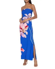 ミリー レディース トップス ワンピース サテン マキシ MILLY Vera Satin Maxi Dress Blue Multi ブルーのサムネイル