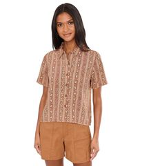 로얄 로빈즈 레이디스 탑스 셔츠 Royal Robbins Camino Pucker Short Sleeve Topaz Botanist