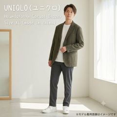 [미품] UNIQLO 유니클로 재킷 XL 브라운 계 체크 무늬 가을 겨울