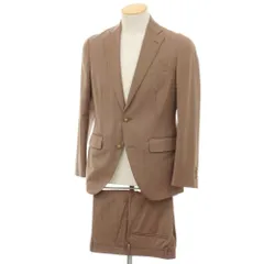 【中古】スーツカンパニー THE SUIT COMPANY ウールポリエステル ヘリンボーン 2つボタンスーツ ブラウン系【サイズ160cm Drop6】【メンズ】