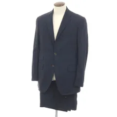 【中古】エトロ ETRO ウール ストライプ 3つボタンスーツ ネイビーxブルー【サイズ50】【メンズ】のサムネイル