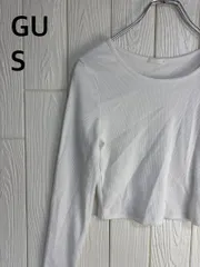 GU ホワイト クロップド長袖Tシャツ S