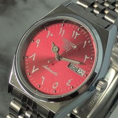 稼働品 SEIKO セイコー5 自動巻き 80s ヴィンテージ 赤文字盤 - メルカリ