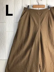 ブラウン ガウチョパンツ ウエストゴム　ポリエステル100%