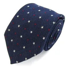 グリーンレーベルリラクシング ブランド ネクタイ ドット柄 星柄 ウール シルク 日本製 PO メンズ ネイビー green label relaxing 【中古】