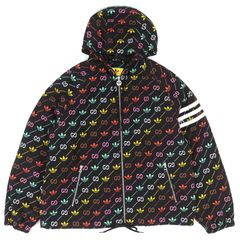 グッチ×アディダス 中綿入りナイロンジャケット パーカー GUCCI 総柄