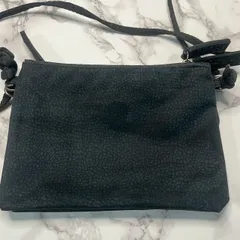 【美品】ボルボネーゼ BORBONESE うずら柄 ナイロン ショルダーバッグ ブラックのサムネイル