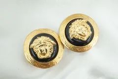 ジャンニ ヴェルサーチェ ヴィンテージ メデューサ イヤリング グレカ模様 大ぶり アクセサリー メッキ 金 ゴールド GIANNI VERSACE 6478jのサムネイル