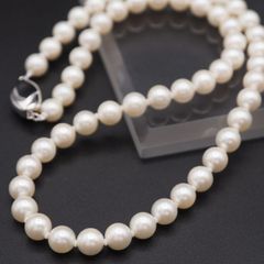 テリ強✨あこや真珠 パール ネックレス シルバー 7.0-7.5mm ［R44