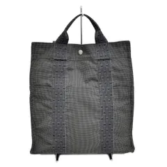 【名東】エルメス エールライン アド MM グレー キャンバス シルバー金具 リュックサック バックパック デイパック 男女兼用のサムネイル