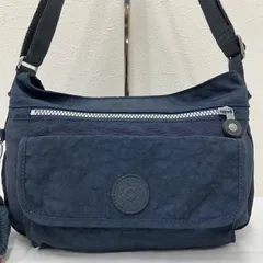 4318　Kipling キプリング　ショルダーバッグ　ネイビー　チャーム付き　モンキー　ゴリラ　軽量　ポケット多数　レディースのサムネイル