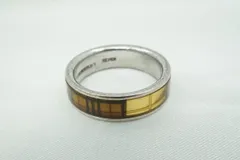 バーバリー 11号～12号 ノバチェック リング 指輪  5mm Unisex アクセサリー SV925 銀 シルバー 茶 ブラウン Burberry 6289jのサムネイル