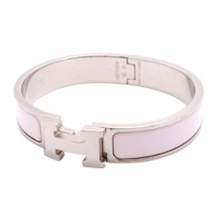 ✨美品✨HERMES エルメス バングル クリックH シルバー×ピンク H金具