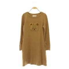 フランシュリッペ franche lippee くまアップリケワンピース スウェット ミニ 長袖 M ブラウン /MY ■OSのサムネイル